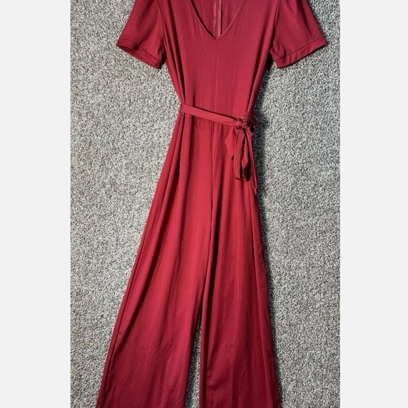 BLENCOT Jumpsuit Short Sleeve Casual v Neck Belted SZ Large NWOT - Picture 7 of 10